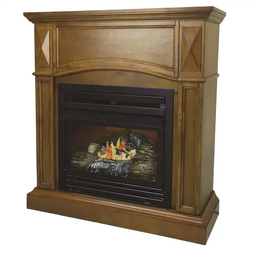 20,000 BTU 36 in. Compact Convertible Ventless Natural Gas Fireplace in Heritage