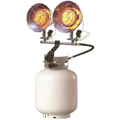 30,000 BTU Radiant Propane Double Tank Top Heater Metallics 30,000 BTU Radiant Propane Double Tank Top Heater Metallics