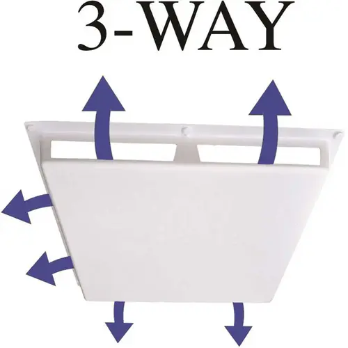 Commercial 3-Way Air Deflector Cover for 24 in. x 24 in. Diffuser White