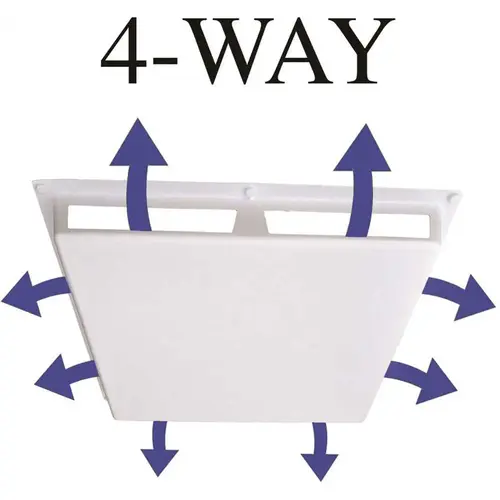 Commercial 4-Way Air Deflector Cover for 24 in. x 24 in. Diffuser White