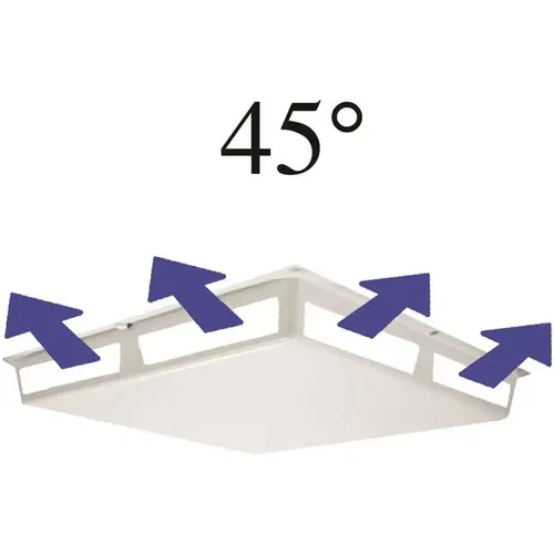 Commercial 45 Air Deflector Cover for 24 in. x 24 in. Diffuser White