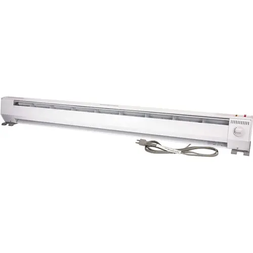 KP Portable 5 ft. 120-Volt 750-Watt/1500-Watt 2-Stage Eco Baseboard Heater in White