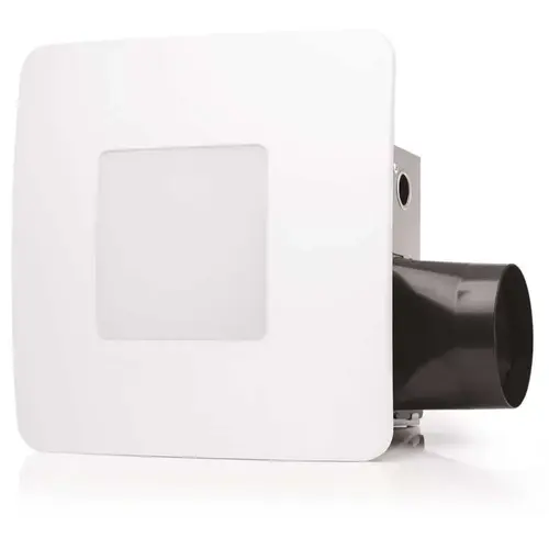50 CFM Easy Installation Bathroom Exhaust Fan with LED Lighting White