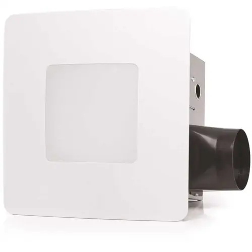 110 CFM Easy Installation Bathroom Exhaust Fan with LED Lighting and Humidity Sensing White