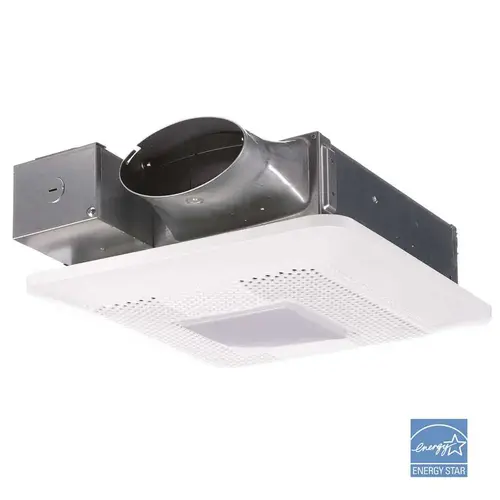 WhisperThin Pick-A-Flow 80 or 100 CFM Exhaust Fan with LED Light Low Profile Ceiling or Wall and 4 in. Oval Duct Adapter White WhisperThin Pick-A-Flow 80 or 100 CFM Exhaust Fan with LED Light Low Profile Ceiling or Wall and 4 in. Oval Duct Adapter White