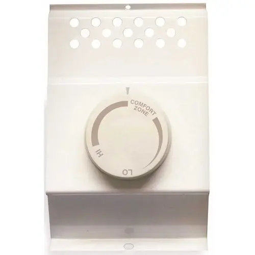 Single-Pole Electric Baseboard-Mount Thermostat in White