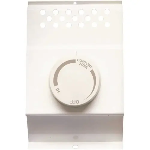 Double-Pole Electric Baseboard-Mount Thermostat in White