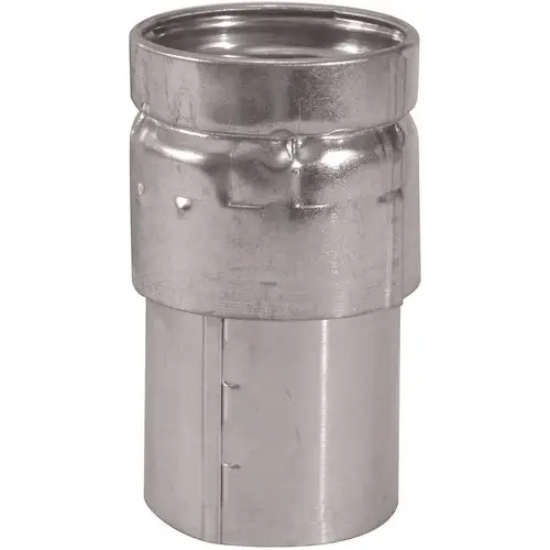 Draft Hood Connector Adjustable 4" D Aluminum/Galvanized Steel Silver