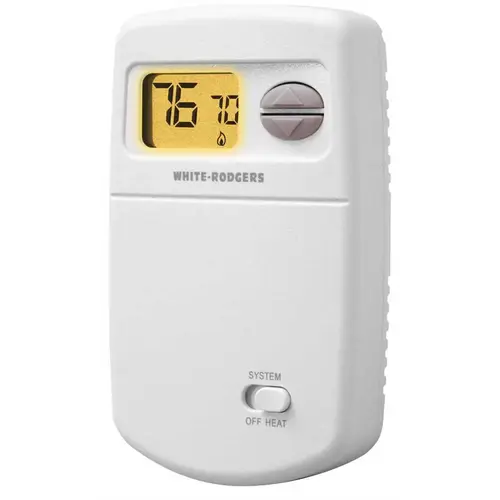 Non-programmable Digital Thermostat, Vertical Profile White Non-programmable Digital Thermostat, Vertical Profile White