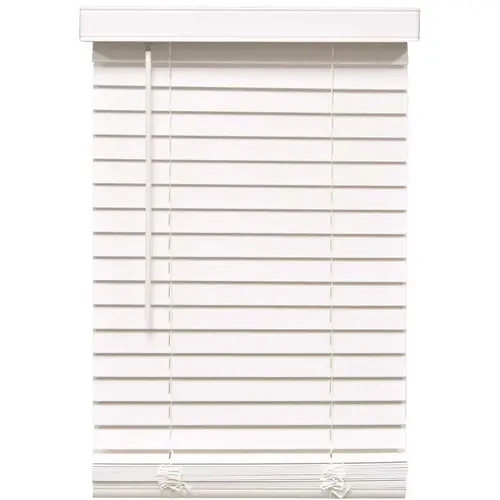White Cordless Room Darkening 2 in. Faux Wood Blind for Window - 70 in. W x 72 in. L