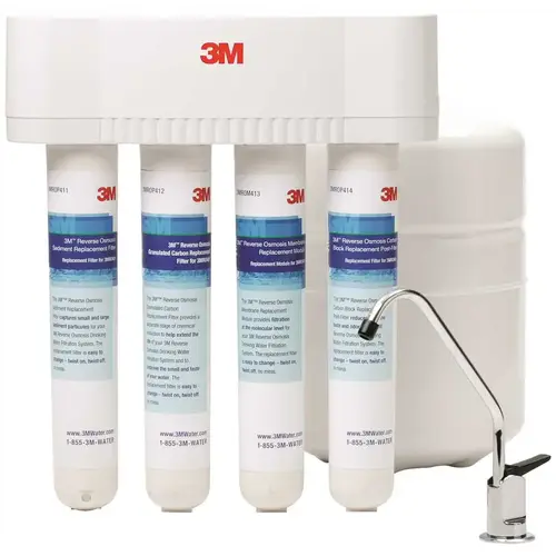 Under Sink Reverse Osmosis Water Filter System White