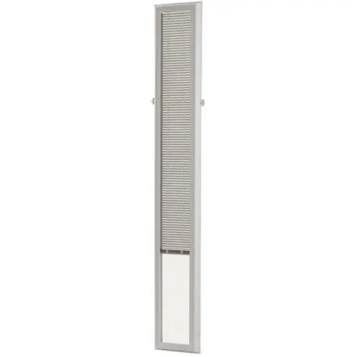White Cordless Add On Enclosed Aluminum Blinds with 1/2 in. Slats for 7 in. Wide x 64 in. Length Side Light Door Windows