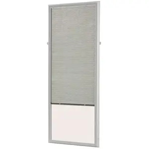 ODL BWM276601 White Cordless Add On Enclosed Aluminum Blinds with 1/2 in. Slats, for 27 in. Wide x 66 in. Length Door Windows