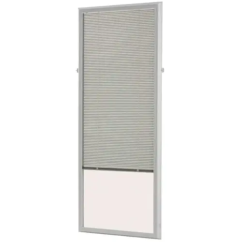 White Cordless Add On Enclosed Aluminum Blinds with 1/2 in. Slats, for 27 in. Wide x 66 in. Length Door Windows