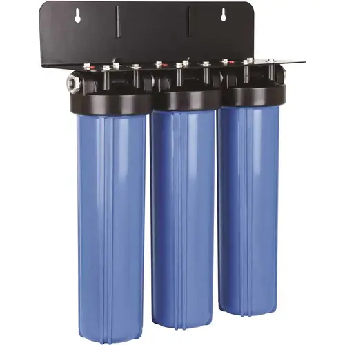 3-Stage Whole Home Water Filtration System Black and Blue 3-Stage Whole Home Water Filtration System Black and Blue