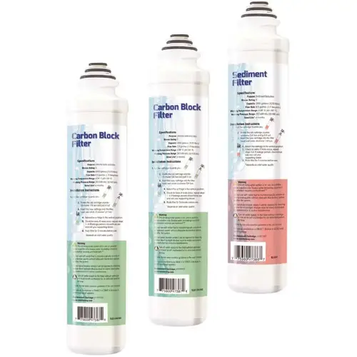 Sediment Carbon Annual Reverse Osmosis Replacement Water Filter Cartridges Kit for QCRO-1 Sediment 2-Carbon Sediment Carbon Annual Reverse Osmosis Replacement Water Filter Cartridges Kit for QCRO-1 Sediment 2-Carbon