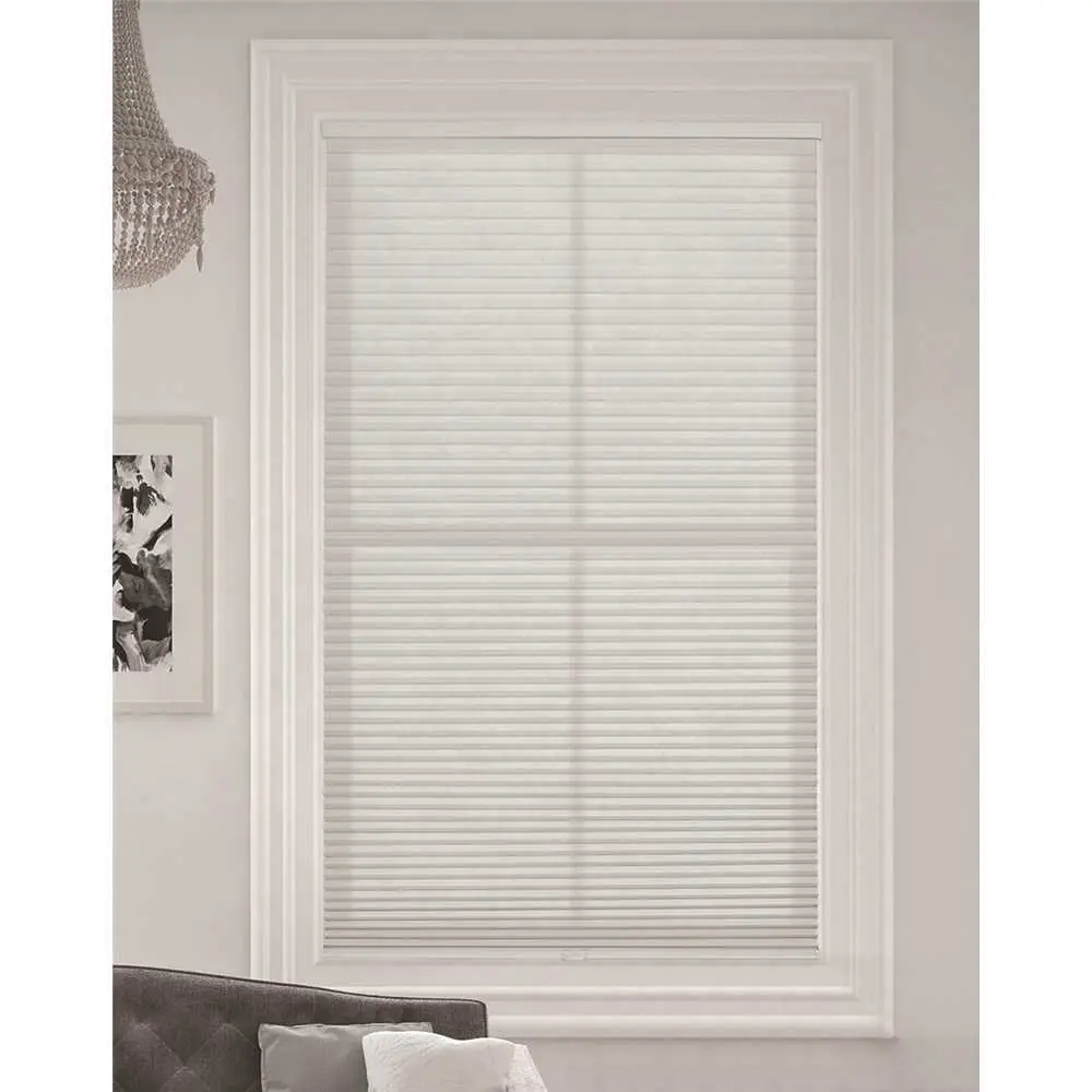National Brand Alternative Simply Cut-to-Size White Cordless Light Filtering Single Cell Polyester Cellular Shade 54 in. W x 72. L 1G001-7254 National Brand Alternative Simply Cut-to-Size White Cordless Light Filtering Single Cell Polyester Cellular Shade 54 in. W x 72. L 1G001-7254