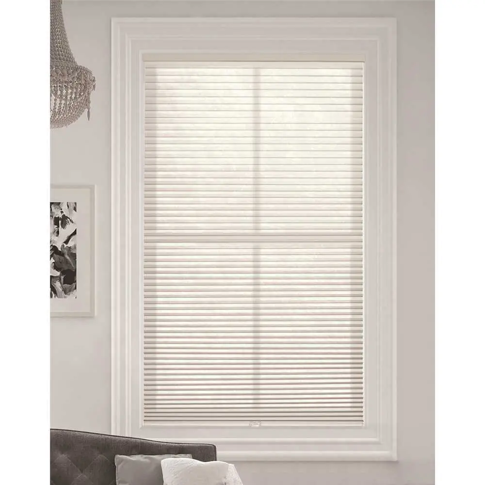 National Brand Alternative Simply Cut-to-Size Fawn Cordless Light Filtering Single Cell Polyester Cellular Shade 30 in. W x 48. L 1G006-4830 National Brand Alternative Simply Cut-to-Size Fawn Cordless Light Filtering Single Cell Polyester Cellular Shade 30 in. W x 48. L 1G006-4830