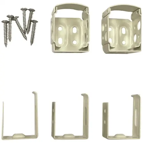1 in. Cordless Vinyl and Aluminum Side Mounting Bracket Set in White