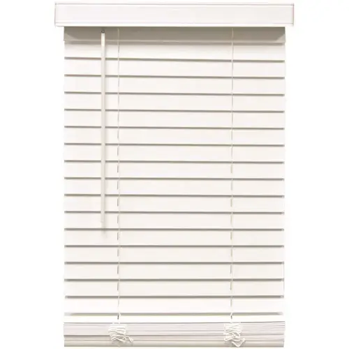 White Cordless Room Darkening Faux Wood Blind 2 in. Slats 22.5 in. W x 84 in. L White Cordless Room Darkening Faux Wood Blind 2 in. Slats 22.5 in. W x 84 in. L