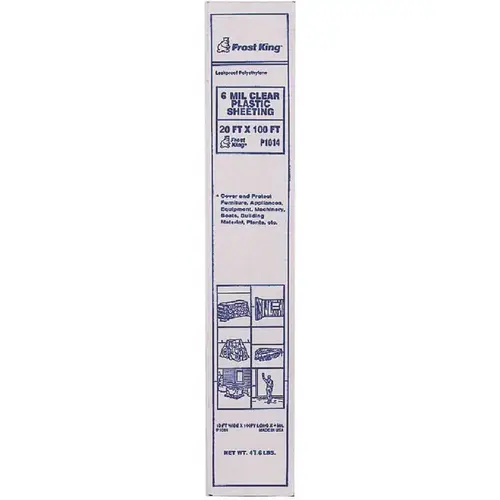 20 ft. W x 100 ft. L 6 mil Clear Poly Plastic Sheeting Colorless