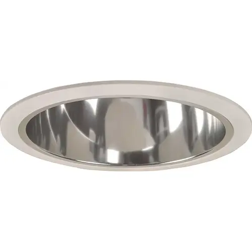 RECESSED LIGHTING 6 IN. ALZAK CHROME REFLECTOR WITH WHITE TRIM RINGS Clear