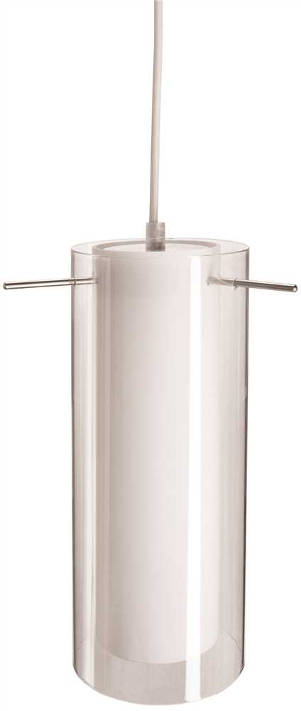 Monument 2490867 11-1/2 in. x 4-3/4 in. Pendant in Fixture White/Clear Glass Brushed Nickel Uses One 13-Watt Fluorescent Lamp