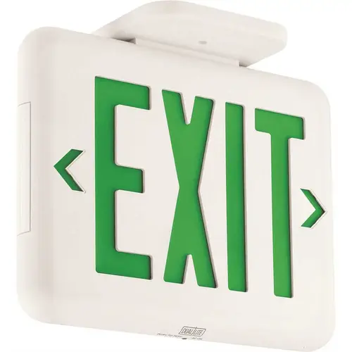 Dual-Lite 2-Watt White/Green Integrated LED Exit Sign with Battery Color/Finish Family Dual-Lite 2-Watt White/Green Integrated LED Exit Sign with Battery Color/Finish Family