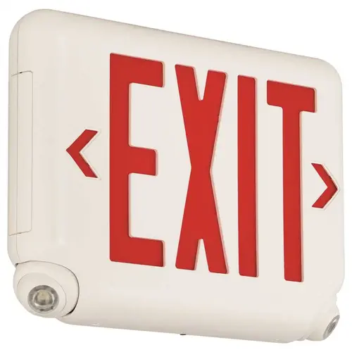 EVC 2.4-Watt Equivalent Integrated LED Combination Emergency/Exit Sign, Black with Red Letters Color/Finish Family EVC 2.4-Watt Equivalent Integrated LED Combination Emergency/Exit Sign, Black with Red Letters Color/Finish Family