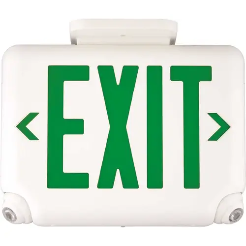 2.4-Watt Equivalent Integrated LED White with Red Letters Combination Emergency/Exit Sign with Remote Capacity Color/Finish Family 2.4-Watt Equivalent Integrated LED White with Red Letters Combination Emergency/Exit Sign with Remote Capacity Color/Finish Family