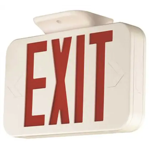 Compass Integrated LED White Exit Sign with NiMh Battery and Red Letters Color/Finish Family Compass Integrated LED White Exit Sign with NiMh Battery and Red Letters Color/Finish Family