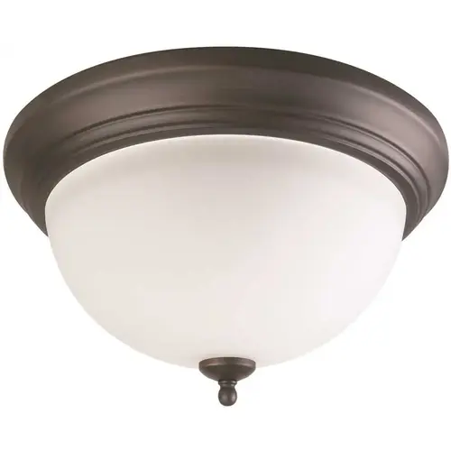 2-Light 15-1/2 in. x 7-1/2 in. Flush Mount Ceiling in Fixture Frosted Glass in Oil Rubbed Bronze 2-Light 15-1/2 in. x 7-1/2 in. Flush Mount Ceiling in Fixture Frosted Glass in Oil Rubbed Bronze