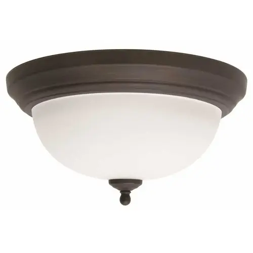 2-Light 13-1/4 in. x 6-1/4 in. Flush Mount Ceiling in Fixture in Oil Rubbed Bronze