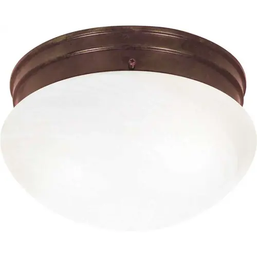 Ceiling Light Fixture 10" Flush Mount with Alabaster Glass & Bronze Finish Color/Finish Family
