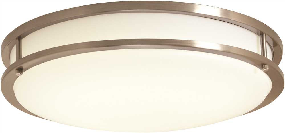EnviroLite EV1414L30-35 14 in. Brushed Nickel/White LED Ceiling Low-Profile Flush Mount