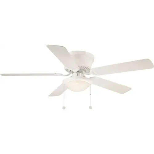 52 in. Hugger Indoor White Ceiling Fan with Light Kit 52 in. Hugger Indoor White Ceiling Fan with Light Kit
