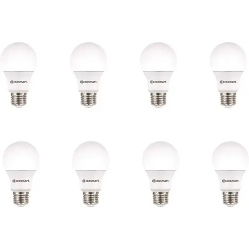 60-Watt Equivalent A19 Non-Dimmable LED Light Bulb Soft White - pack of 8