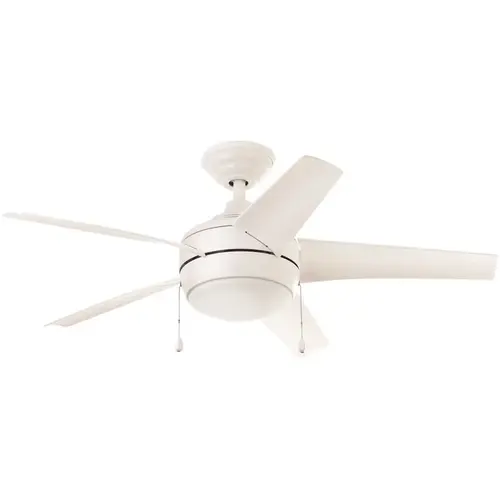 Windward 44 in. LED Indoor Matte White Ceiling Fan with Light Kit