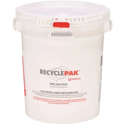 RECYCLEPAK PREPAID MIXED LAMP RECYCLING PAIL, 5 GALLON RECYCLEPAK PREPAID MIXED LAMP RECYCLING PAIL, 5 GALLON