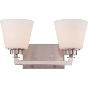 Glomar 60/5452 Nora 2-Light Brushed Nickel Bath Light Color/Finish Family