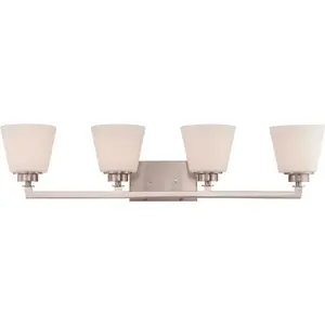 Glomar 60/5454 Atlas 4-Light Brushed Nickel Bath Light Color/Finish Family