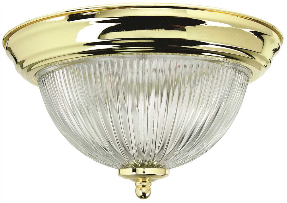 Monument 2487024 Halophane Dome 11-3/8 in. Ceiling in Fixture Polished Brass Uses One 60-Watt Incandescent Medium Base Lamps