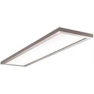Hampton Bay 54325111 48 in. x 12 in. Low Profile Selectable LED Flush Mount Ceiling Flat Panel Brushed Nickel Rectangle 4000 Lumens Dimmable Color/Finish Family
