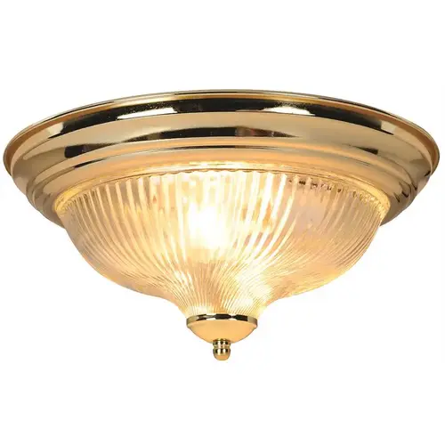 12-3/4 in. Surface Mount Ceiling in Fixture Polished Brass Uses Two 75-Watt Incandescent Medium Base Lamps 12-3/4 in. Surface Mount Ceiling in Fixture Polished Brass Uses Two 75-Watt Incandescent Medium Base Lamps