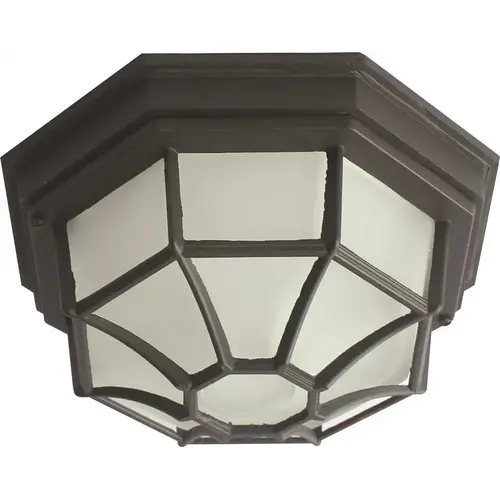 10-1/4 in. x 5-1/4 in. 1-Light Black Outdoor Octagon Ceiling in Fixture Frosted Glass Uses 60-Watt Medium Base Lamp 10-1/4 in. x 5-1/4 in. 1-Light Black Outdoor Octagon Ceiling in Fixture Frosted Glass Uses 60-Watt Medium Base Lamp
