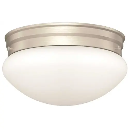 Brushed Nickel Integrated LED Flushmount with White Opal Glass Shade