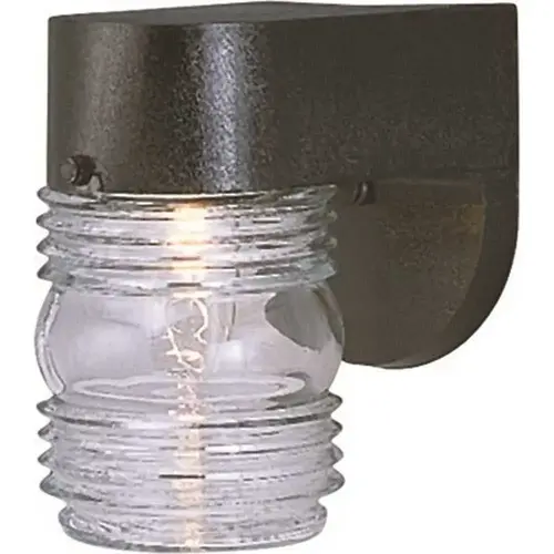 1-Light Black Outdoor Wall Mount Lantern