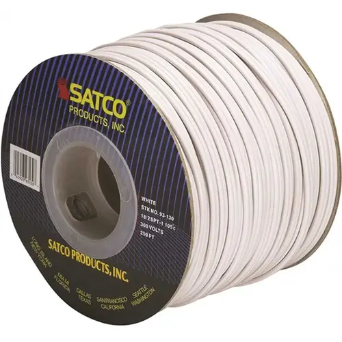 250 ft. 18/2 White Vinyl Lamp Zip Cord 250 ft. 18/2 White Vinyl Lamp Zip Cord