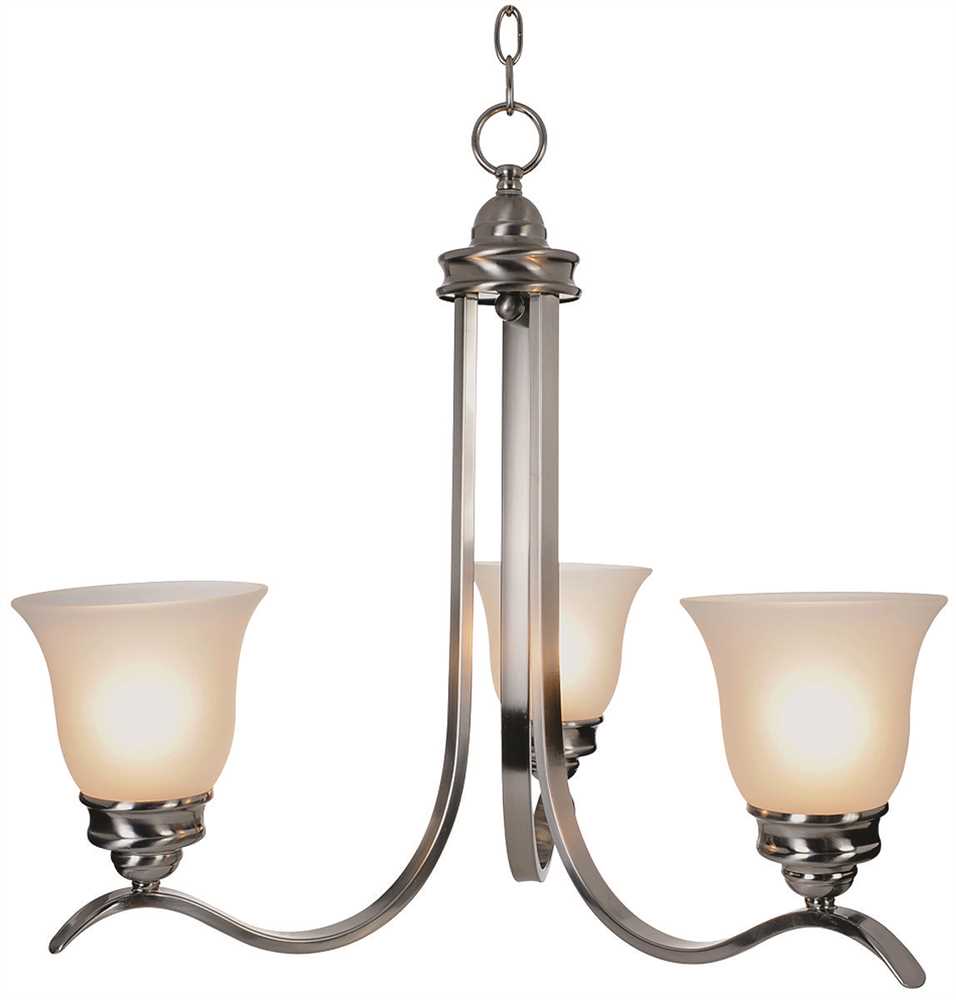 Monument 617246 3-Light Brushed Nickel Chandelier with Frosted Glass