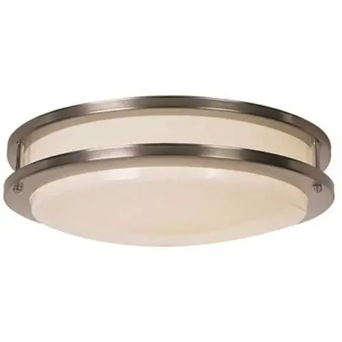 14.75 in. 1-Light Satin Nickel Flush Mount Stainless 14.75 in. 1-Light Satin Nickel Flush Mount Stainless